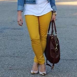 Old navy mustard rockstar jeans
